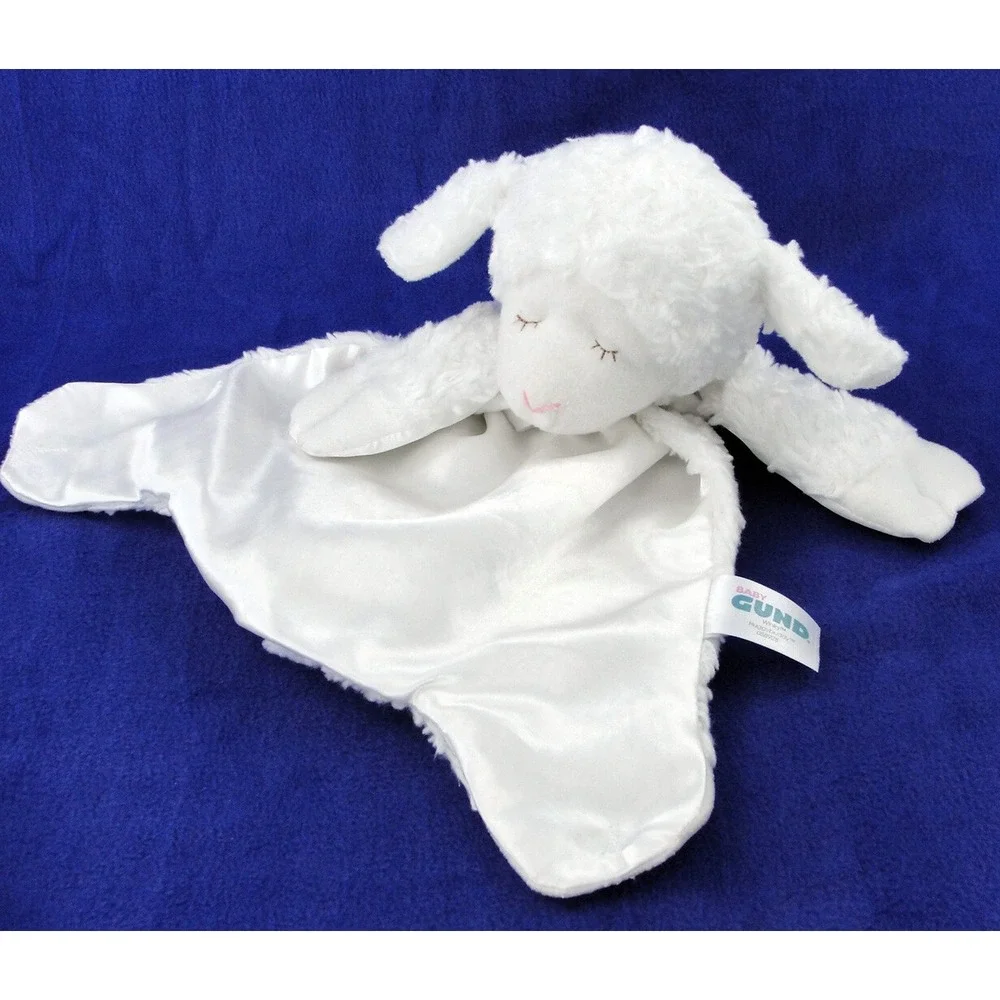Baby Gund Huggybuddy Winky Lamb Lovey Security Blanket 58928 White 16 Inch